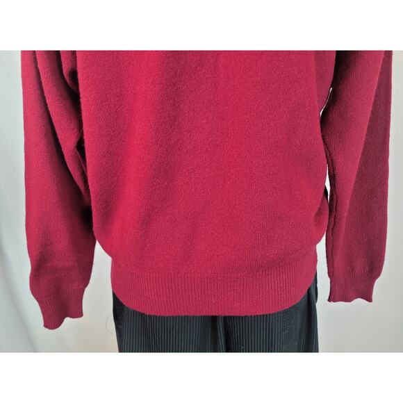 Brooks Brothers Men's 100% Lambswool Collared Argyle Sweater Size M Red Burgundy - Picture 7 of 10